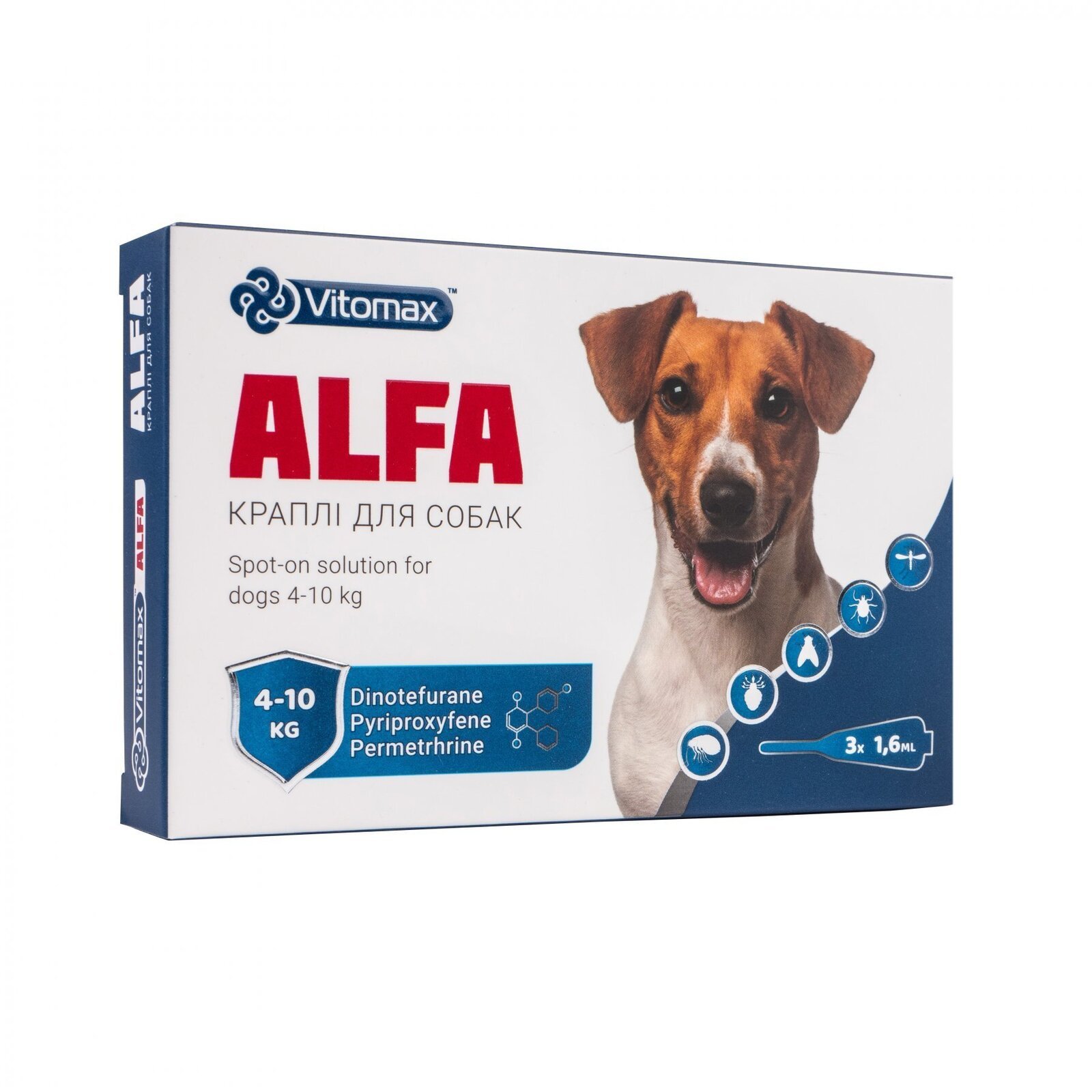 Альфа капли для собак 4-10 кг, 1 пип.*1,6 мл, Vitomax
