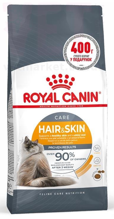 ���� ����� Hair&Skin Care, 1,6 �� + 400 �. Feline Care Nutrition - ������� � ���������� ��������������