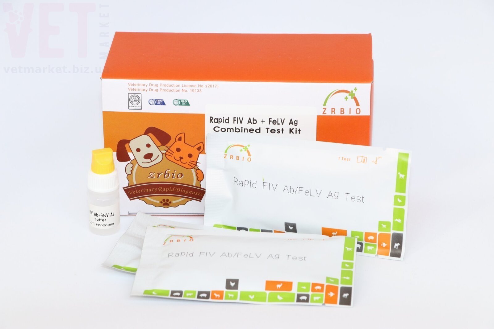 �����/��������-���� ����� �������������� + �������� (FIV Ab+FeLV Ag), ZRBIO. ����� / ����� � �����������