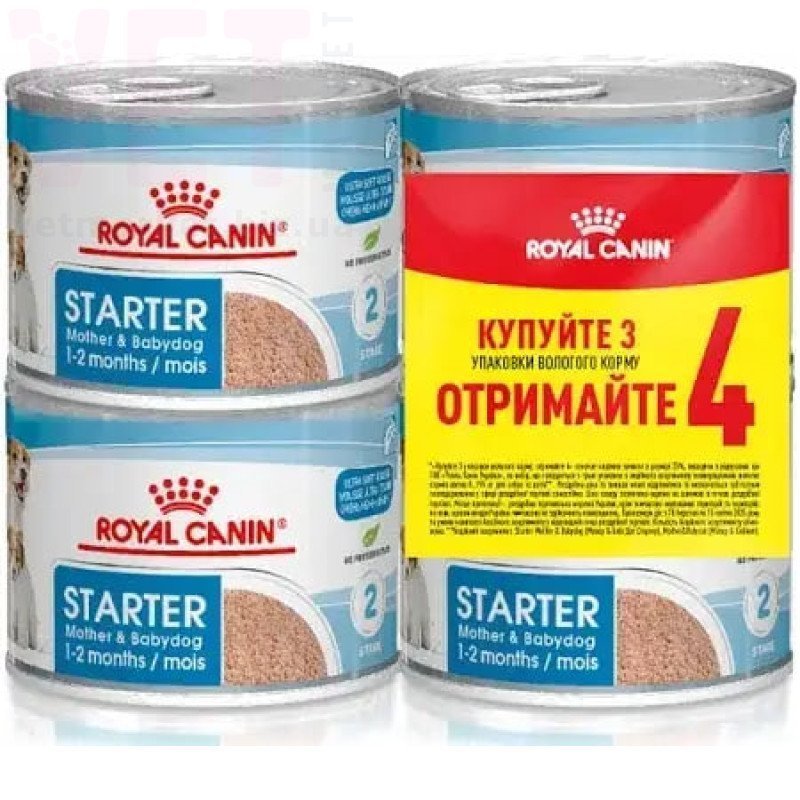 ���� ����� Starter Mousse Cans, 3+1. Canine Health Nutrition Wet - ������� �������